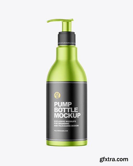 Matte Metallic Bottle with Pump Mockup 89023