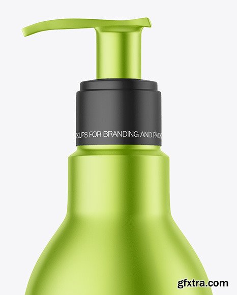 Matte Metallic Bottle with Pump Mockup 89023