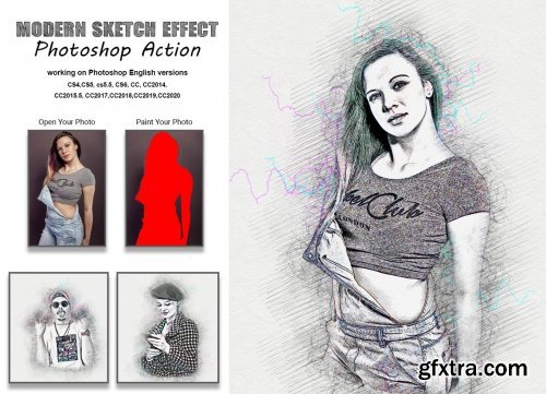 Modern Sketch Effect PS Action 5404495