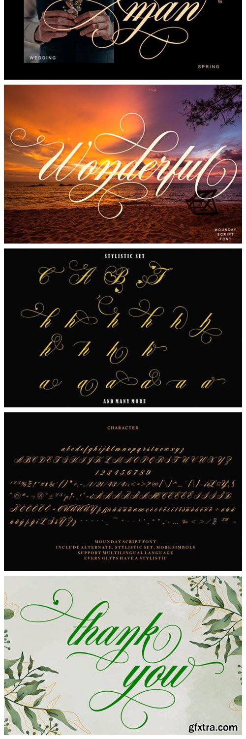 Mounday Calligraphy Font