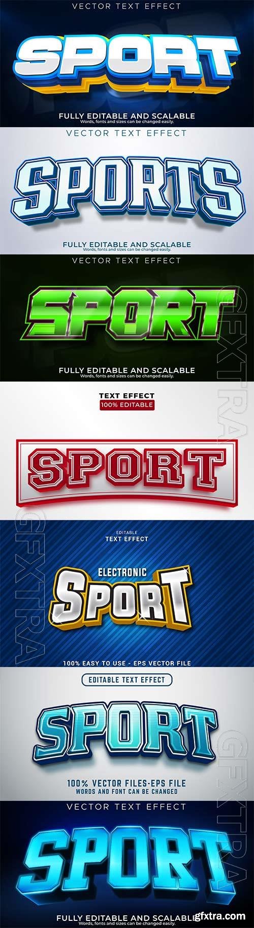 Sport 3d editable text style effect vector vol 251