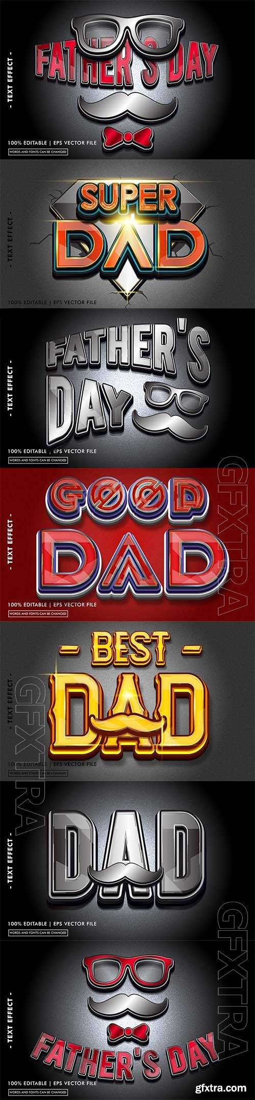 Father's day 3d editable text style effect vector vol 249