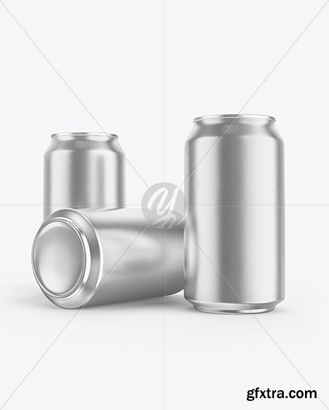 Three Aluminium Drink Cans Mockup 89020