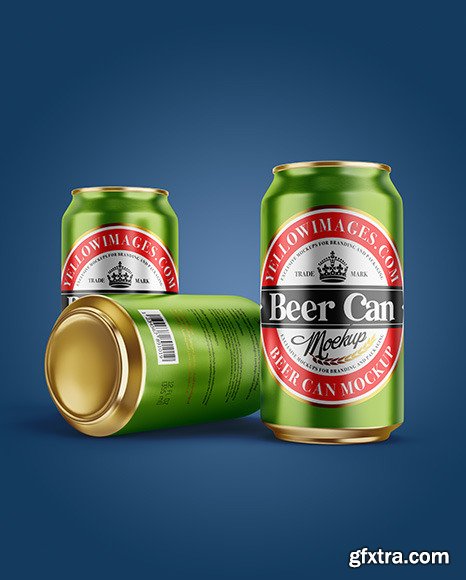 Three Aluminium Drink Cans Mockup 89020