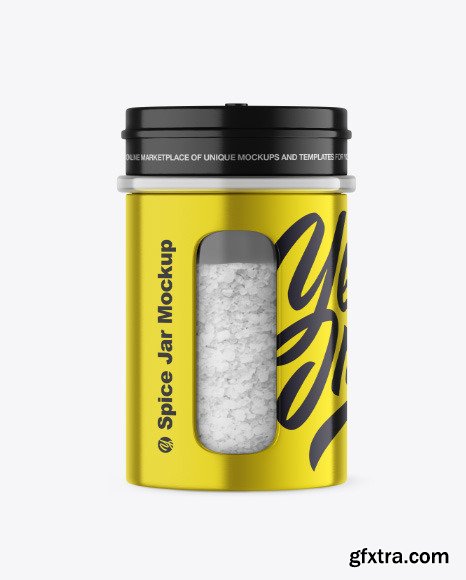 Metallic Spice Jar w/ Salt Mockup 88986