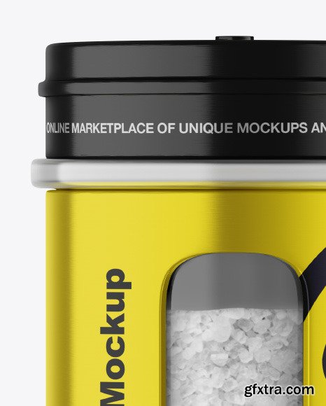 Metallic Spice Jar w/ Salt Mockup 88986