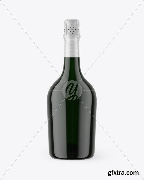 Dark Glass Champaign Bottle Mockup 88980