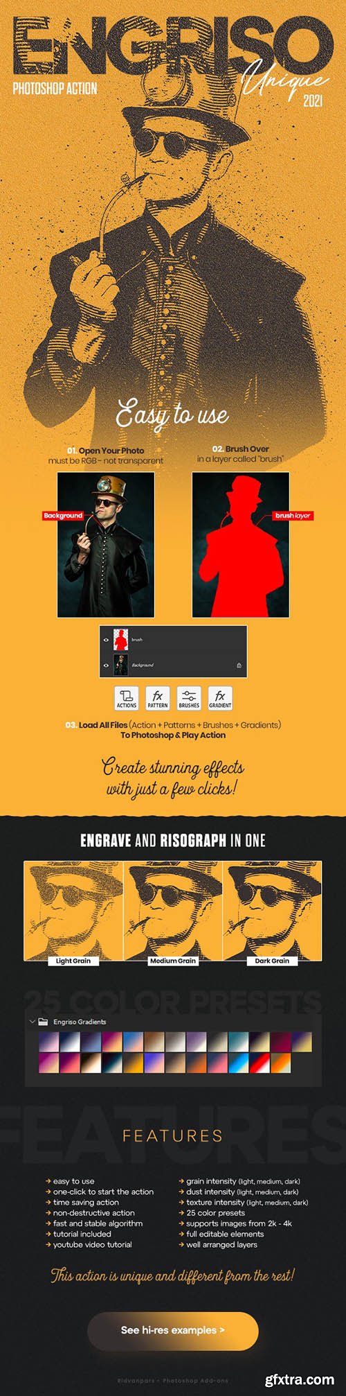 GraphicRiver - Engriso Photoshop Action - Engrave and Risograph 34615743