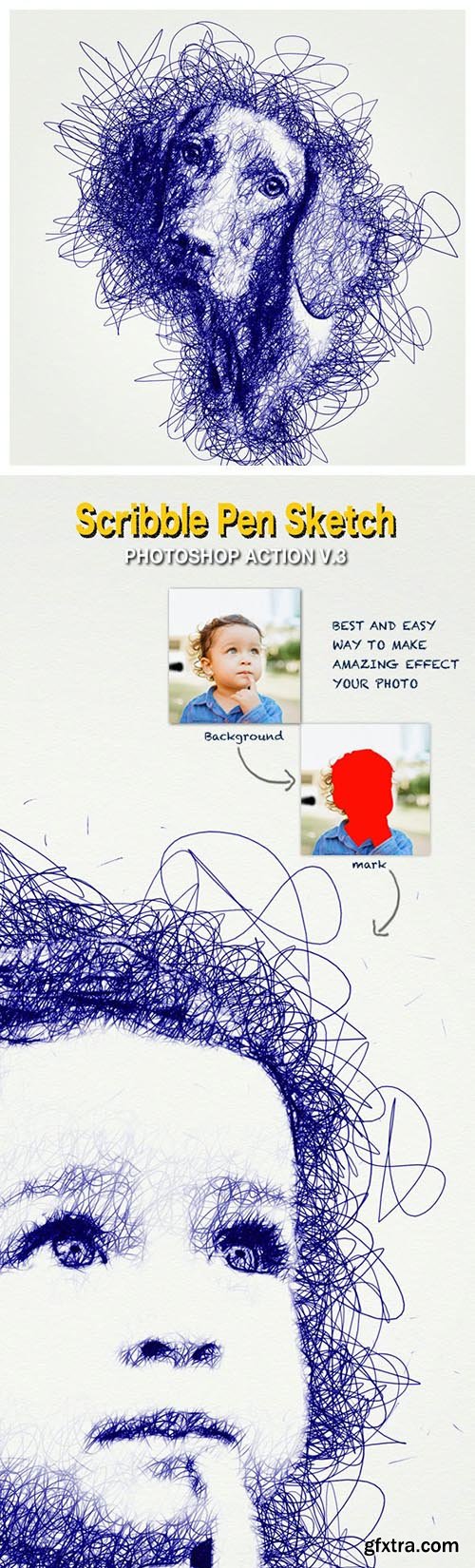 GraphicRiver - Scribble Pen Sketch Photoshop Action V.3 34629454