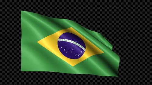 Videohive - Brazil Flag Blowing In The Wind - 35158630 - 35158630