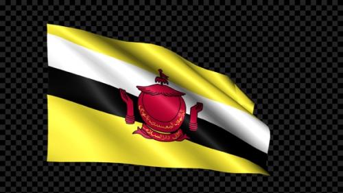 Videohive - Brunei Flag Blowing In The Wind - 35158631 - 35158631