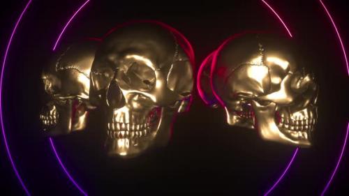 Videohive - Lighting Brass Skulls - 35164097 - 35164097