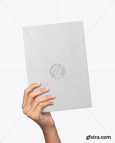 Fabric Hardcover Book in a Hand Mockup 87103