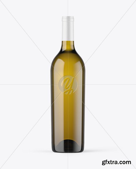 Antique Green Glass White Wine Bottle Mockup 87177