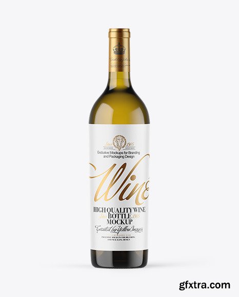 Antique Green Glass White Wine Bottle Mockup 87177