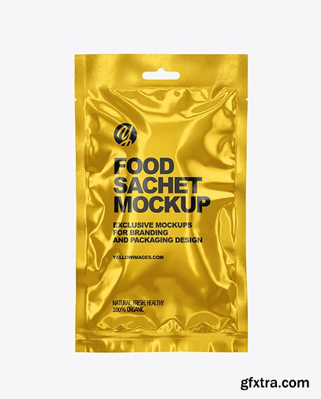 Glossy Metallic Sachet Mockup 87346