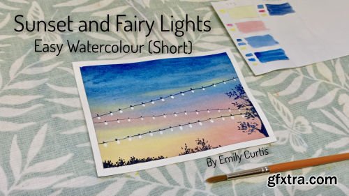 Easy Watercolour Fairy Lights Painting - Step by step