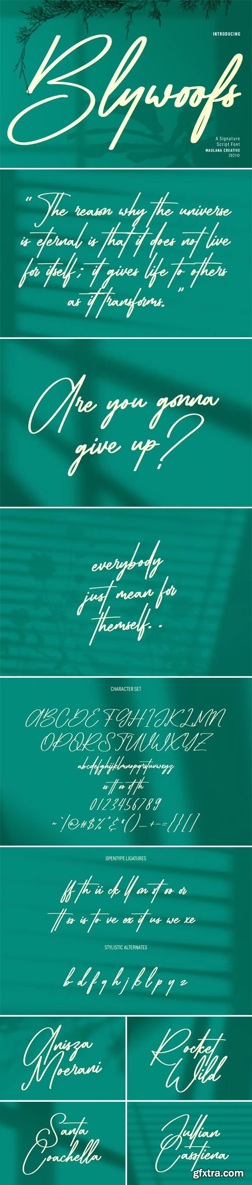 Blywoofs - Signature Script Font