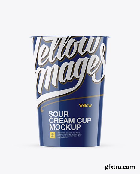 Glossy Sour Cream Cup Mockup 17702