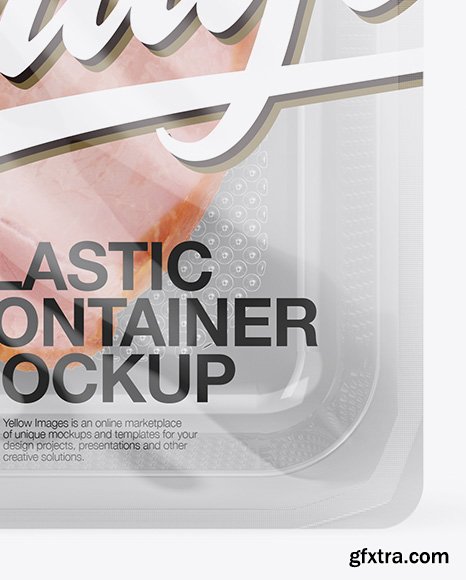 Transparent Container with Ham Mockup 24270