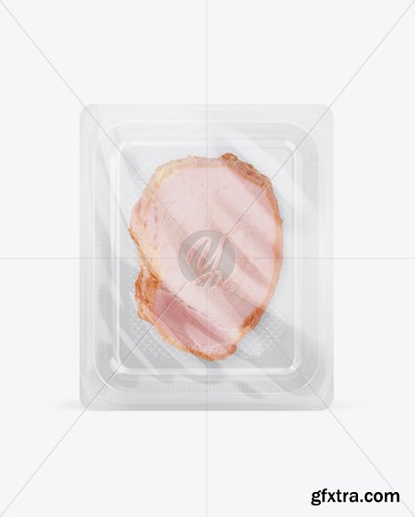 Transparent Container with Ham Mockup 24270