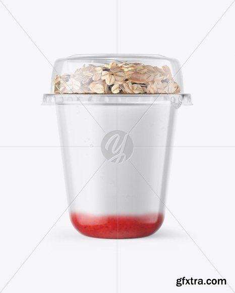 Cup with Strawberry Yogurt and Muesli Mockup 31205