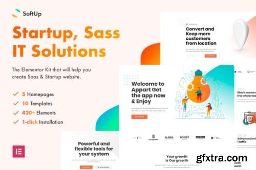 ThemeForest - SoftUp v1.0.3 - Saas & Startup Elementor Template Kit - 26163478