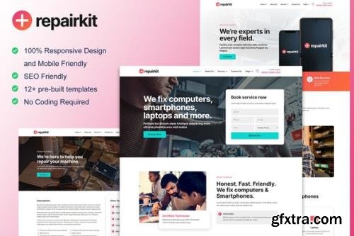 ThemeForest - RepairKit v1.0.0 - Mobile Phone & Computer Repair Elementor Template Kit - 35056268