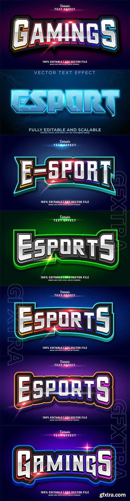 Set 3d editable text style effect vector vol 272