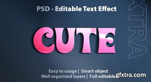 Editable text effect cute pink psd