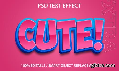 Editable text effect cute premium psd