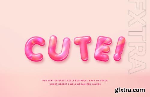 Cute 3d text style psd