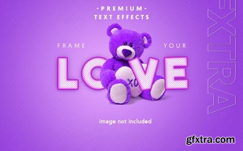 Editable love text effect psd