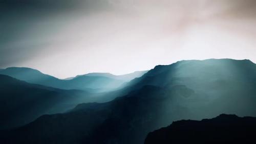 Videohive - Black Rocky Mountain Silhouette in Deep Fog - 35164988 - 35164988