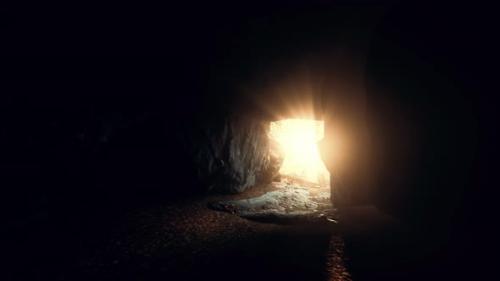 Videohive - Sunlight Filters Into a Wet Stone Cave - 35167402 - 35167402