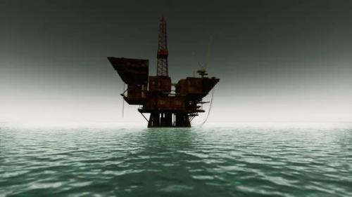 Videohive - Old Abandoned Sea Rusty Drilling Platform - 35167984 - 35167984