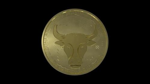 Videohive - Crypto Bull Coin Alpha Loop - 35172593 - 35172593