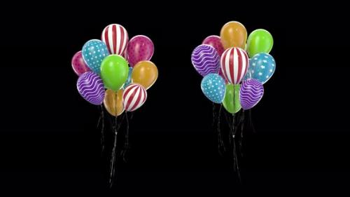 Videohive - Loop Bundle Multicolored Balloons with Alpha Channel - 35176639 - 35176639