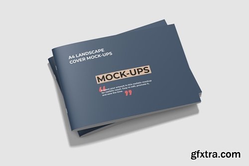 A4 Cover Landscape Brochure Mockup