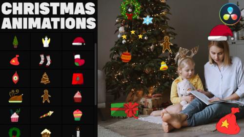 Videohive - Hand-Drawn Christmas Icons for DaVinci Resolve - 35182547 - 35182547