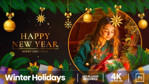 Videohive - Merry Christmas & New Year Slideshow | MOGRT - 35195100 - 35195100