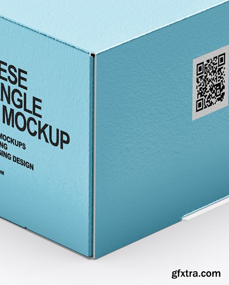 Matte Metallic Cheese Triangle Box Mockup 77573