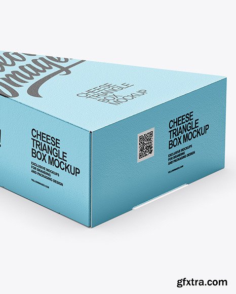 Matte Metallic Cheese Triangle Box Mockup 77573