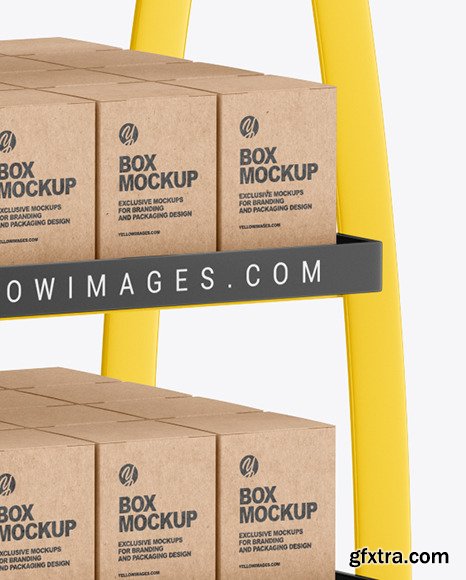 Glossy Display Stand w/ Boxes Mockup 81861