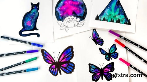 Paint a Beautiful Watercolor Galaxy Using Markers