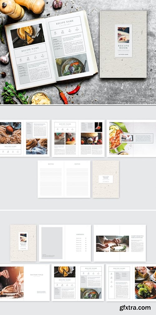 Recipes Book with Grey Accents