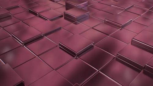 Videohive - Abstract Reflective Purple Tile Floor Shiny Cube Box Geometric Blocks - 4K - 35156868 - 35156868