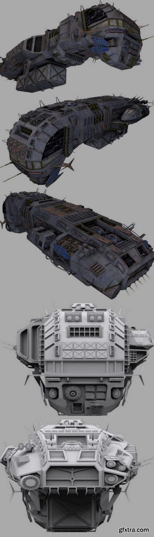 Morena smuggler ship Low-poly 3D model