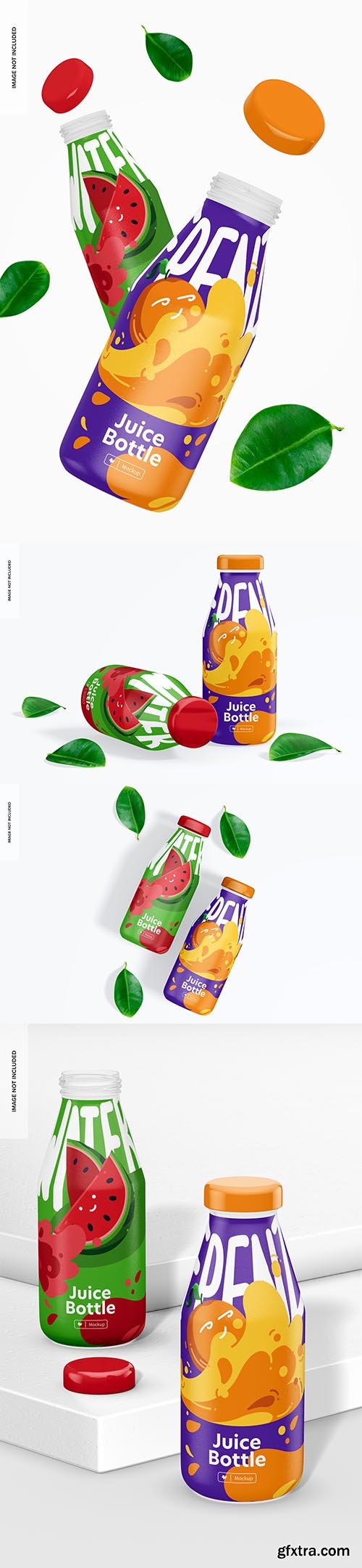 Full label juice bottle mockup