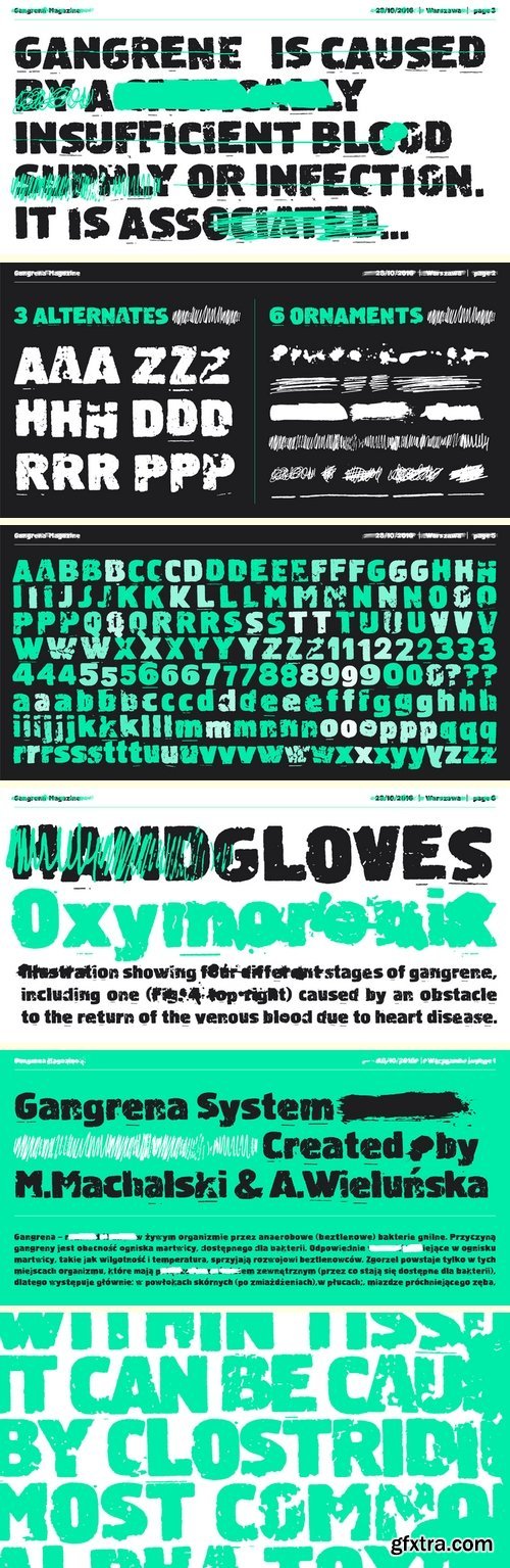 Gangrena Font Family - 7 Fonts